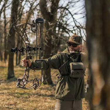 Durable SKRE bino harness for alpine, bush, and backcountry hunting across New Zealand environments