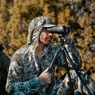 Technical outdoor hoodie by SKRE for backcountry layering